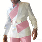 Elegant Men's Suit 2-piece Wedding Tuxedo Groom Slim Fit Suit Colorblock Jacket Pants XS-5XL For Men Blazer