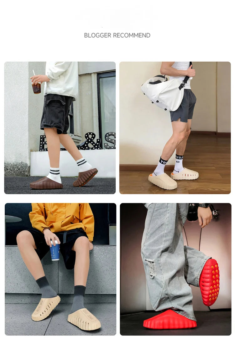 Men's Massage Slippers Indoor Outdoor Sandals Beach Comfortable Soft Slides Clogs Casual Shoes Men Women Home Summer Slippers