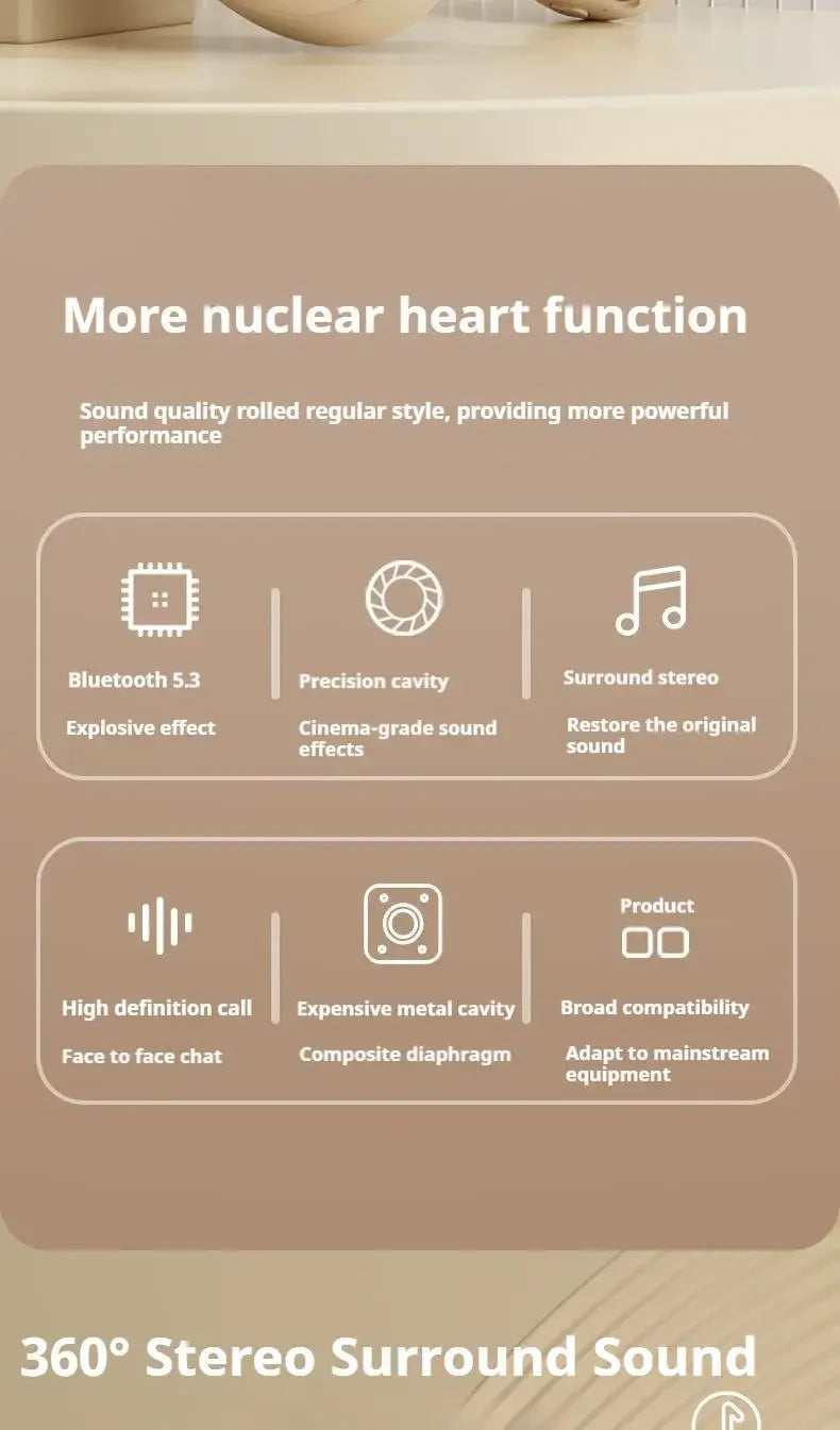 Over-Ear Hi-Fi Stereo M5 Headsets Wireless Bluetooth 5.3 Headphones Sports Gaming Earphones Support TF/AUX Noise Reduction
