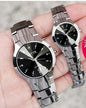 2pcs Couples Dial Cutting Quartz Watch Business Fashion Analog Calendar Wrist Watch Valentines Gift For Men Women Date Watch