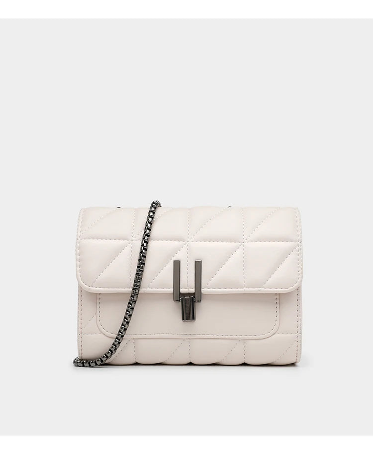 Black Luxury Handbags And Purse Women PU Leather Messenger Shoulder Bag Plaid Female Crossbody Bag Tassel Quilted Brand