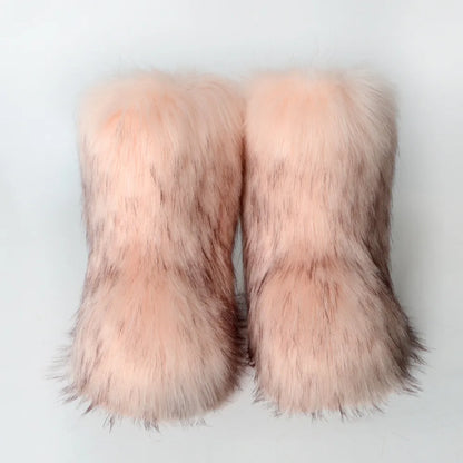 Bottes de Neige de Luxe en Fausse Fourrure EAEOVNI – Chaleur Extrême &amp; Style Hivernal Glamour