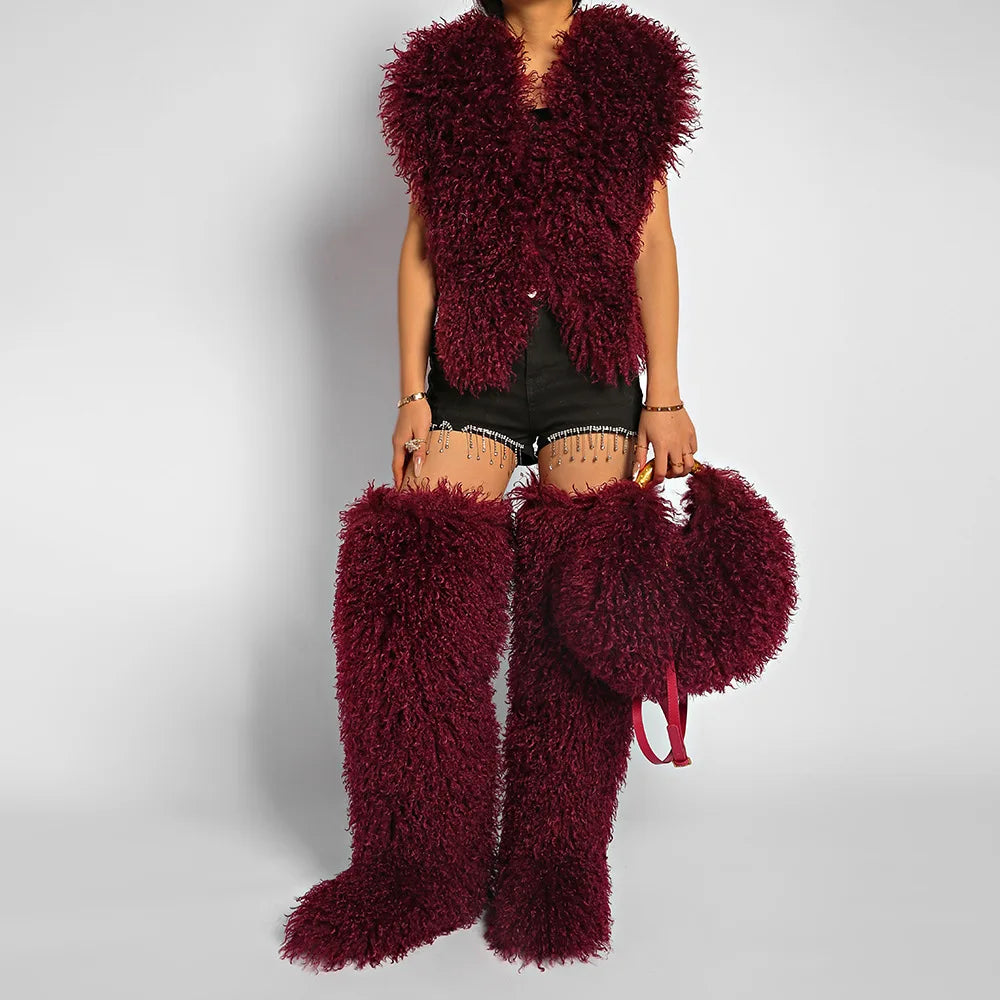 Cabas en Fausse Fourrure – Style Tendance Y2K