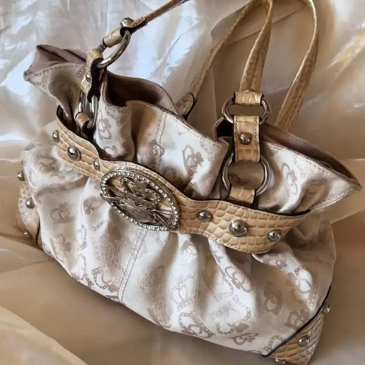 Sweet Cool Underarm Bag Y2k Hot Girls Pu Leather Large Capacity Shoulder Tote Bag Women Fairycore Aesthetic Handbag Chic