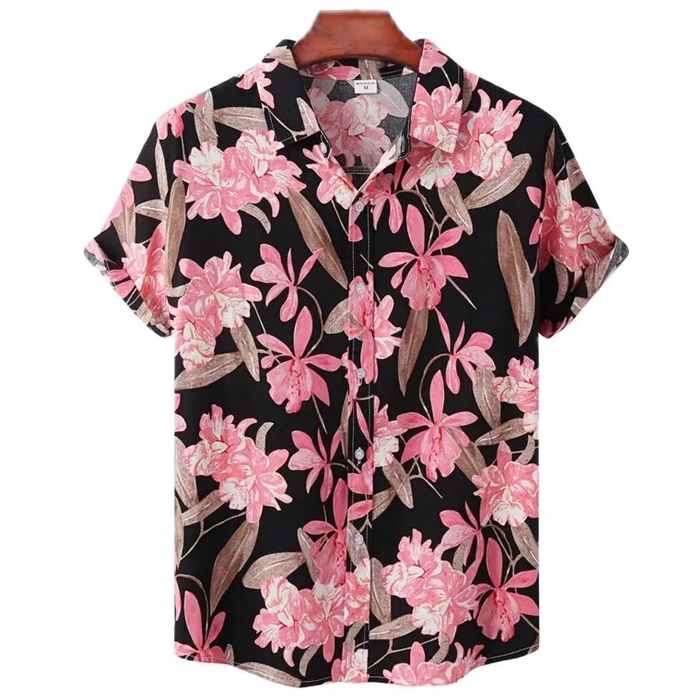 Sleeve Casual Loose Streetwear Summer Beach Shirts for Male/Female Clothing Hawaiian Men's Shirt Floral Harajuku Printed Short