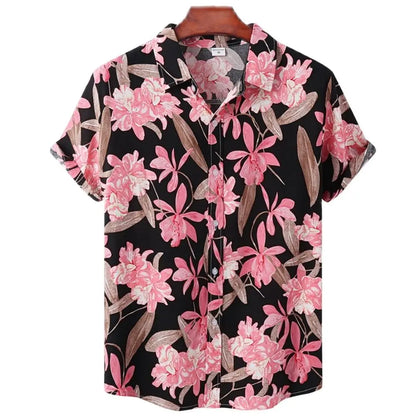 Sleeve Casual Loose Streetwear Summer Beach Shirts for Male/Female Clothing Hawaiian Men's Shirt Floral Harajuku Printed Short