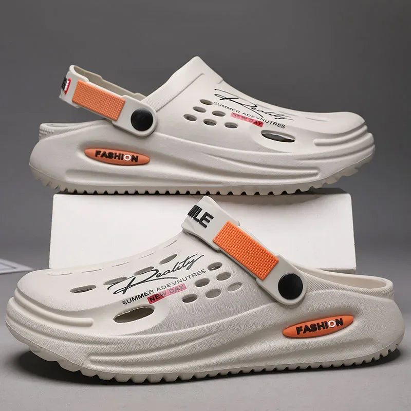 Men's Slippers EVA Hole Mens Mules Non-Slip Slippers thick Soft Platform Slide Fashion Comfortable Men's Sandals Summer Shoes