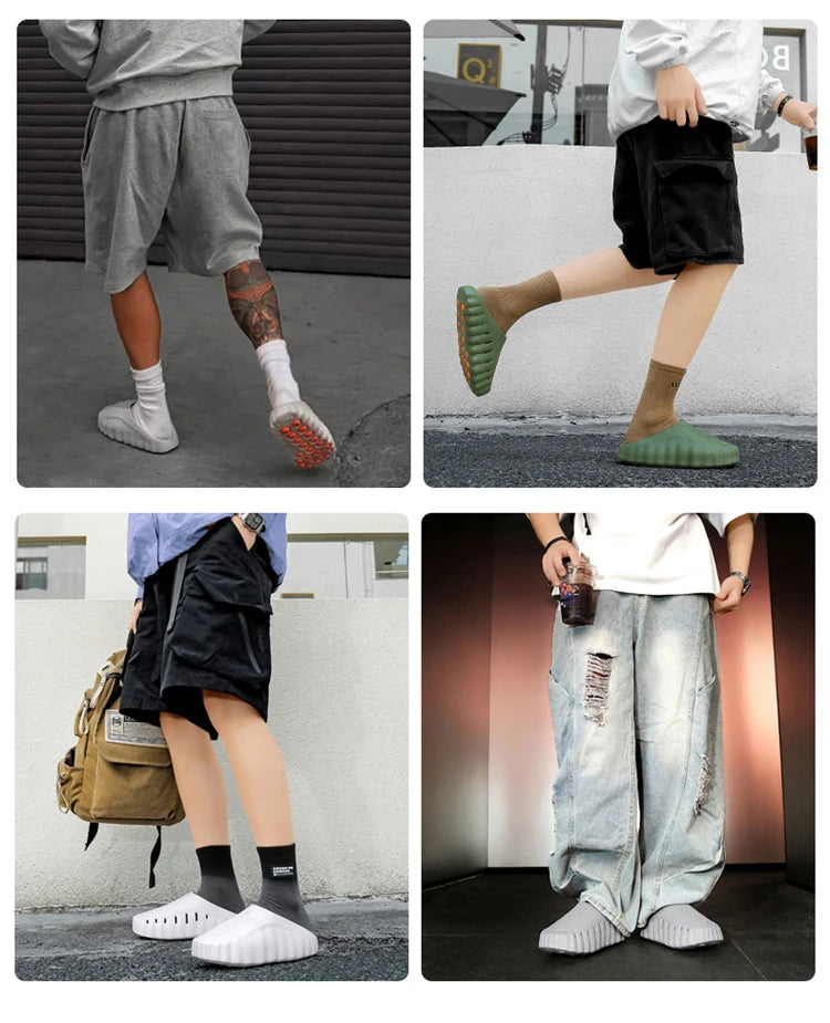 Men's Slippers Non-Slip Slides Fashion Massage Slippers Comfortable Women Slides Summer Sandals Outdoor Indoor Shoes Big Size