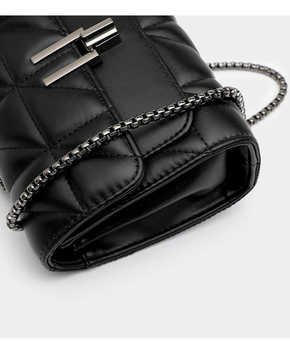 Black Luxury Handbags And Purse Women PU Leather Messenger Shoulder Bag Plaid Female Crossbody Bag Tassel Quilted Brand