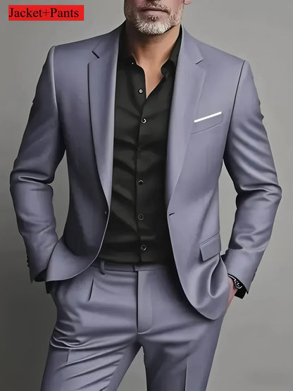 2 Pieces Extra Large Size Suits For Men Wedding Groom Tuxedos Prom Sets Business Male Blazer Trajes De Hombre