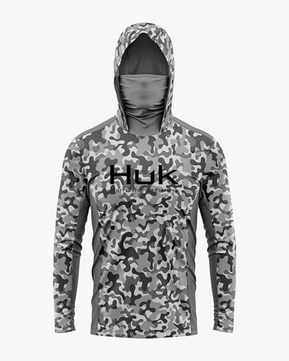 Men's Fishing hooded sweatshirt Fishing UV protection hoodie Camiseta De Pesca clothing hooded top grey white