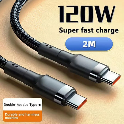 120W Fast Charge Cable  PD Quick Charging High Quality USB C TO USB Type C Cable For iPhone Xiaomi 17 Plus Pro Max Samsung S24