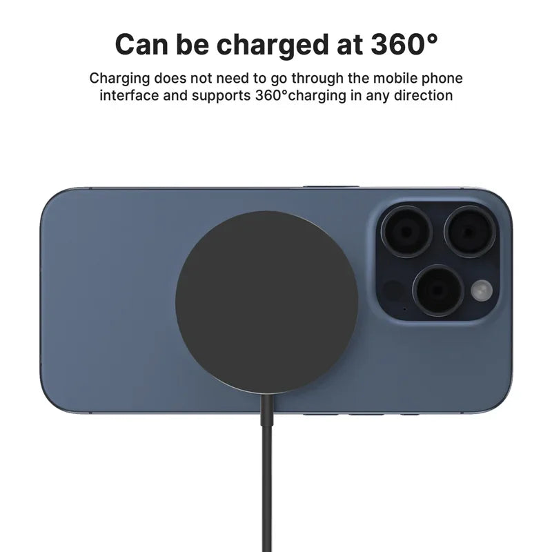 Magnetic Wireless Fast Charger Dual USB Port Mini Charging Pad For iPhone 17 16 15 14 13 12 Pro Max Universal Phone Accessory