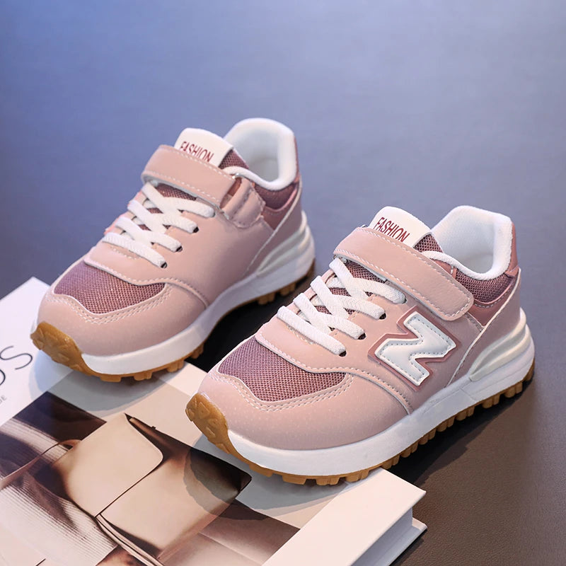 Children's Sneakers Kids Fashion Design White Non-slip Casual Shoes Boys Girls Hook Breathable Sneakers Toddler Outdoor Shoes