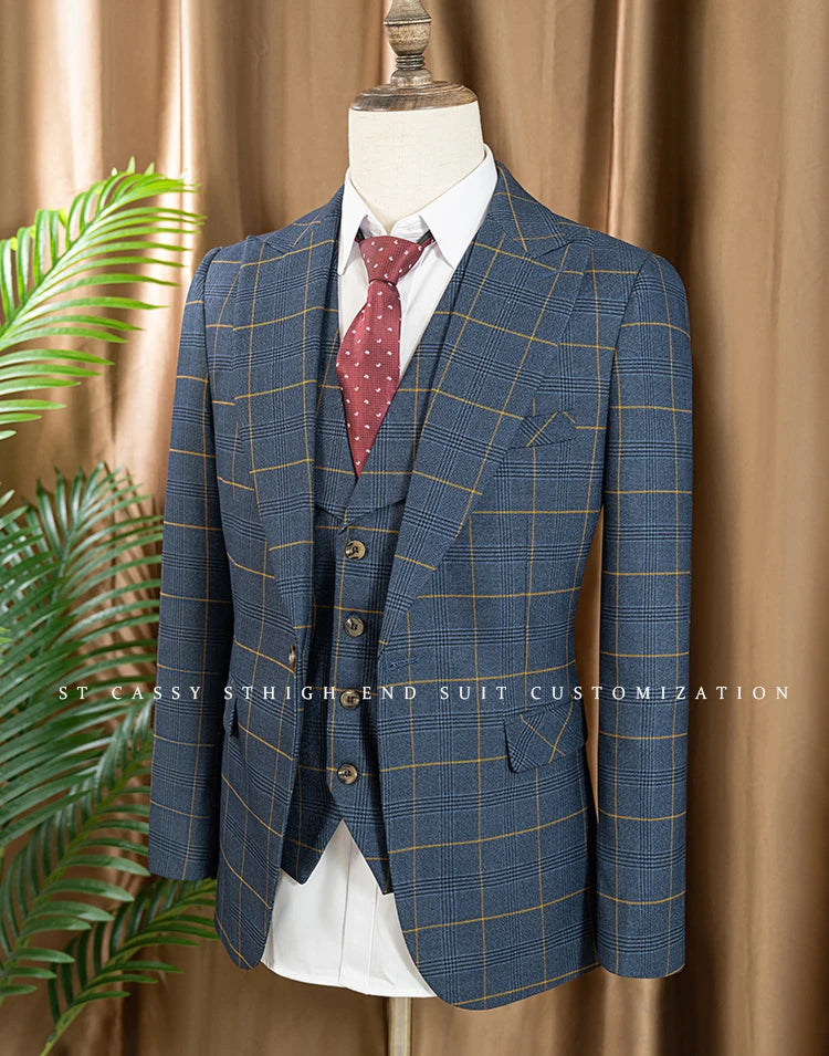 Costume Homme Business &amp; Smart Casual ST Cassy – Modèle 701 (Maille Knit Confort, Mélange Polyester &amp; Rayonne)