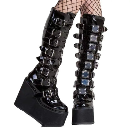 Bottes de Neige Compensées Punk YBQJOO 2023 – Style Alternatif &amp; Chaleur Extrême