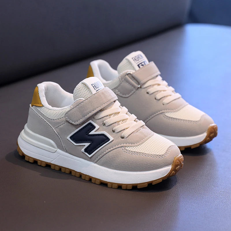 Children's Sneakers Kids Fashion Design White Non-slip Casual Shoes Boys Girls Hook Breathable Sneakers Toddler Outdoor Shoes