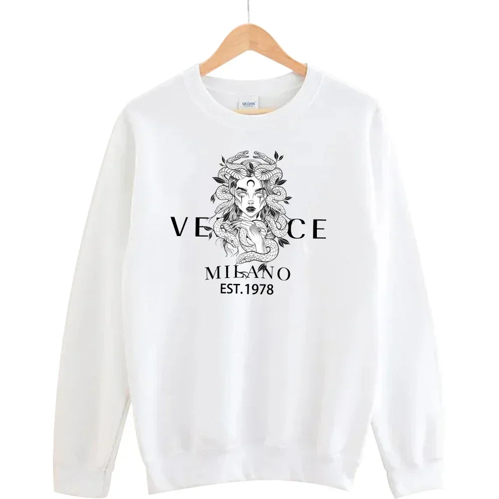 Men's autumn round neck sweatshirt set, luxurious printed simple casual sports set