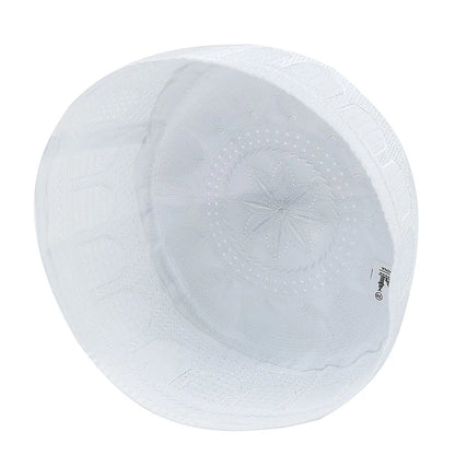 2024 Embroidered Hui Islamic Male Hat Muslim Worship Hat Saudi Arabian Emirates Hat Indian Hat Topi Kufi Round Cap