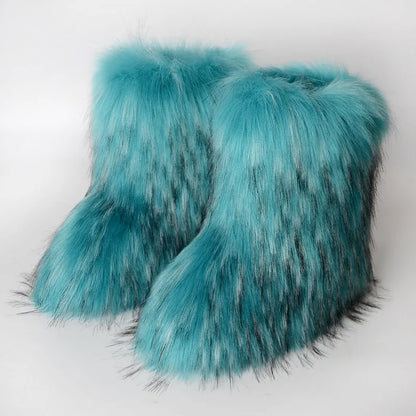 Bottes de Neige de Luxe en Fausse Fourrure EAEOVNI – Chaleur Extrême &amp; Style Hivernal Glamour