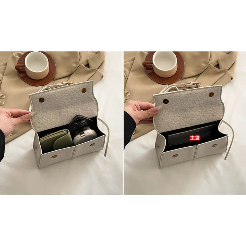 Brand Luxury Trapezoidal Clutch Bag Hardware Lock Design Square Bag Fashion Shoulder Handbag Crossbody Women Evening Clutches