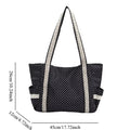 Korean Polka Dot Shoulder Bag For Women Retro Fashion Large Capacity Tote Bag Literary Work Commute Versatile Canvas Handbag