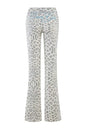 slim fit shoulder floral print bright line design slim fit hooded zipper short jacket pants for women