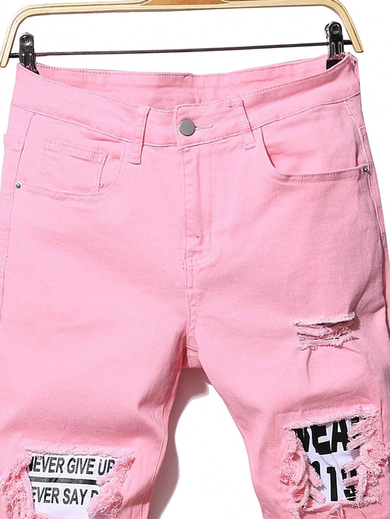 Jean Slim en Denim Lourd Stretch LVCCCI'S – Style Preppy &amp; Finitions Lettrées
