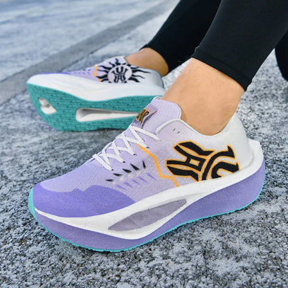 Marathon Men Running Shoes Carbon Board Sports Breathable Comfortable Athletic Air Cushion Women's Lightweight Nonskid Sneakers