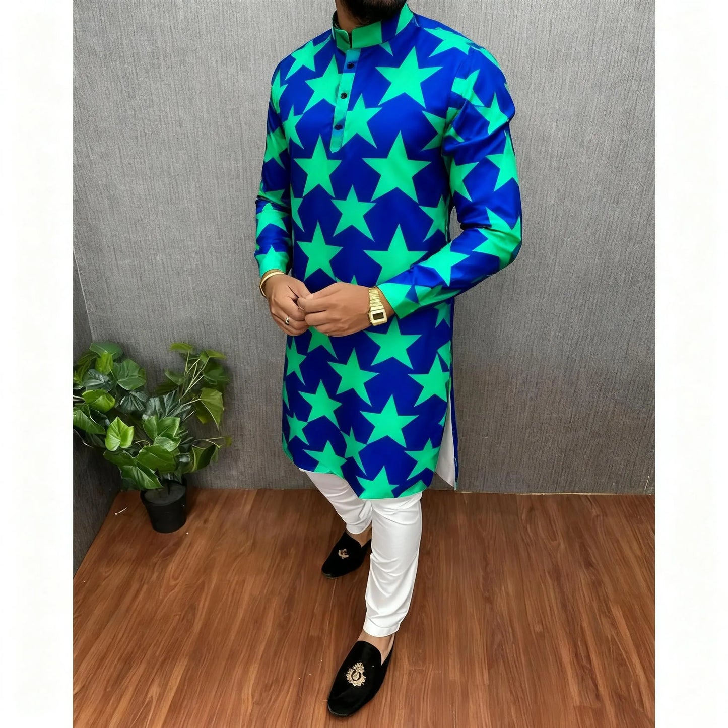 2026 Men's Clothing Ethnic Print Plus Size Tops Wedding Wear Classic Morocco Kaftan Herren Muslim Tenue Arabe Homme﻿