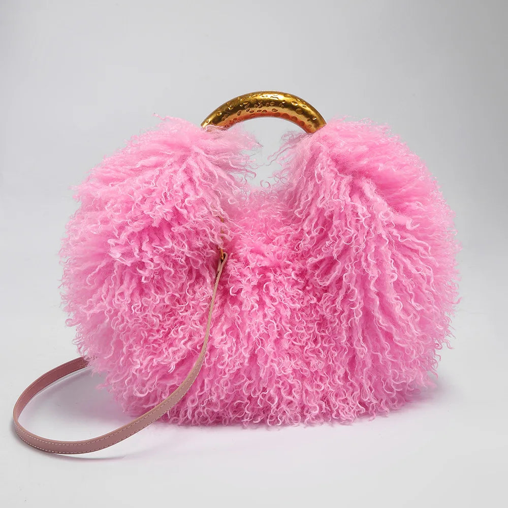 Cabas en Fausse Fourrure – Style Tendance Y2K