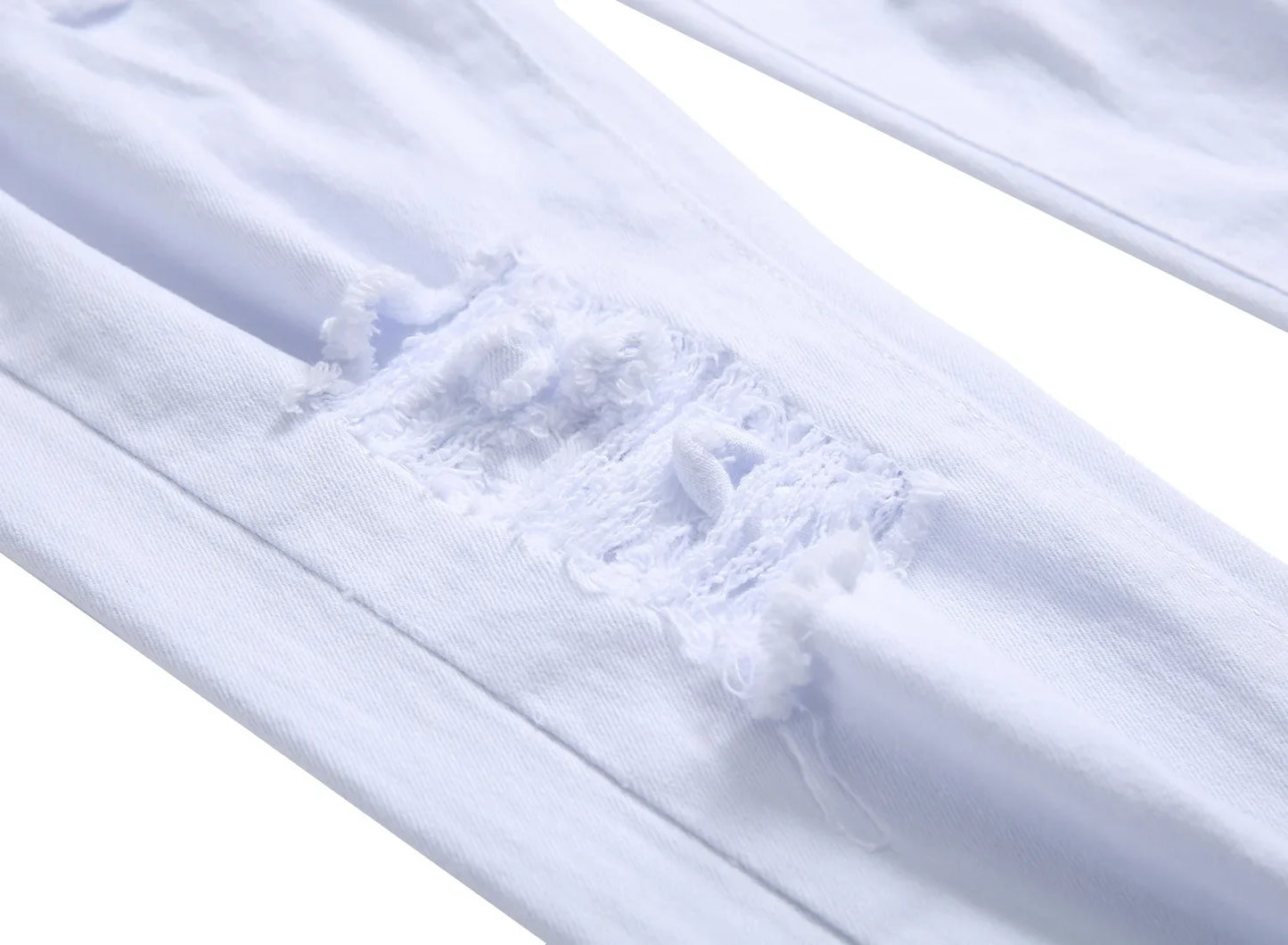 Jean Slim Hip-Hop ZHANLINWU 499 – Style Distressed, Détails Déchirés &amp; Confort Denim