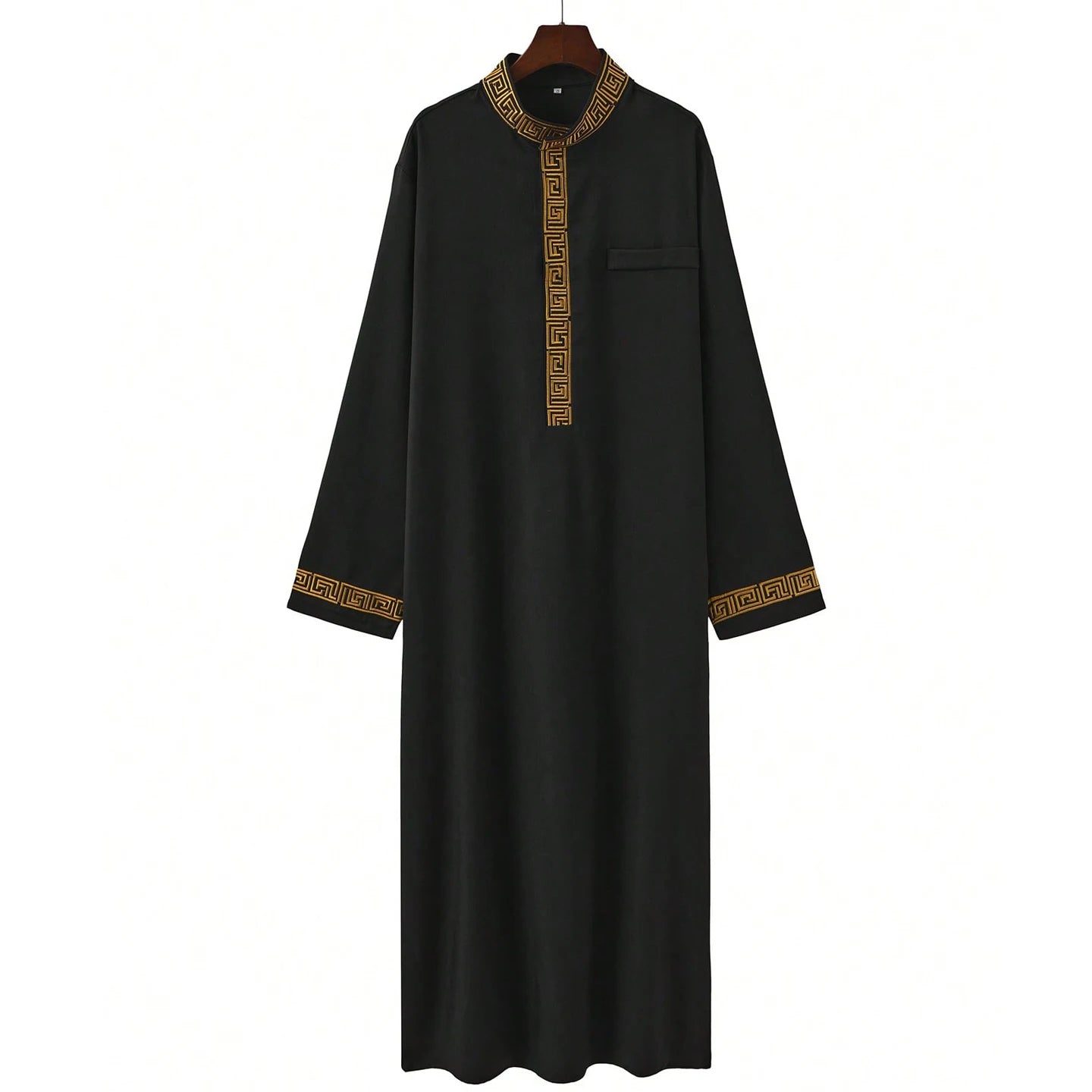 Muslim men's thobe long sleeves embroidered stand-up loose casual Saudi Arabia Islamic men's Abaya parties traditional clothing