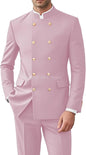 Men 2 Pieces  Suit   Suits for Men Gold Button Jacket Pant Set Traditional Wedding
