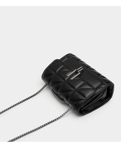 Black Luxury Handbags And Purse Women PU Leather Messenger Shoulder Bag Plaid Female Crossbody Bag Tassel Quilted Brand