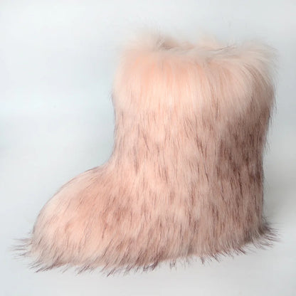 Bottes de Neige de Luxe en Fausse Fourrure EAEOVNI – Chaleur, Style &amp; Confort Gothique Chic