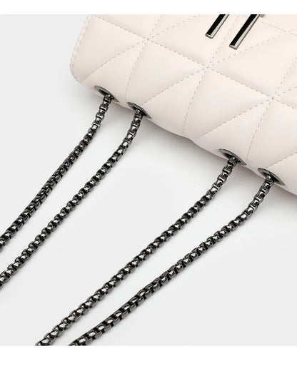 Black Luxury Handbags And Purse Women PU Leather Messenger Shoulder Bag Plaid Female Crossbody Bag Tassel Quilted Brand
