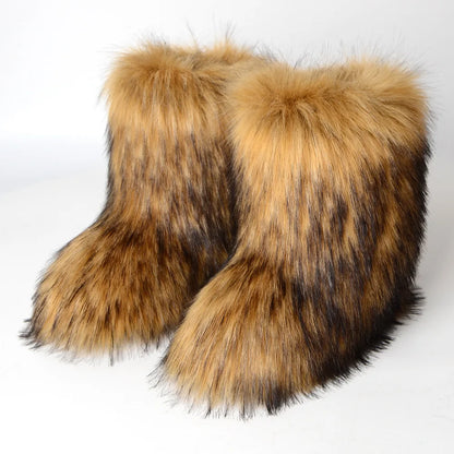 Bottes de Neige de Luxe en Fausse Fourrure EAEOVNI – Chaleur, Style &amp; Confort Gothique Chic