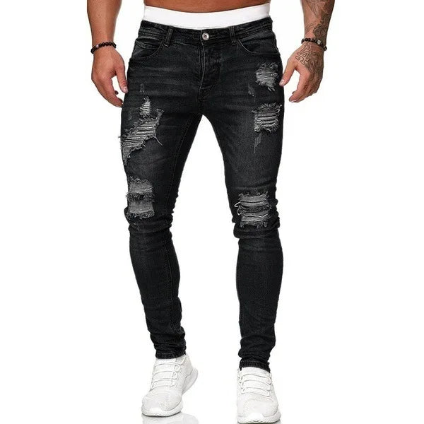 Jean Coupe Pencil en Denim Premium – Style Casual, Taille Basse &amp; Délavage Clair