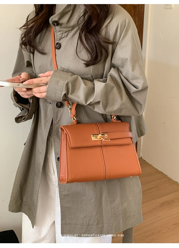 Elegant Versatile Ladies Crossbody Bag Handbag  Bag Fashionable Outgoing Small Handle Bag Commuting Style Detachable Strap