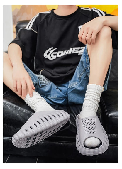 Spring Summer New Men's Massage Slippers Indoor Outdoor Sandals Beach Men Casual Shoes Comfortable Slides Male Home Slippers