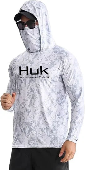 Men's Fishing hooded sweatshirt Fishing UV protection hoodie Camiseta De Pesca clothing hooded top grey white