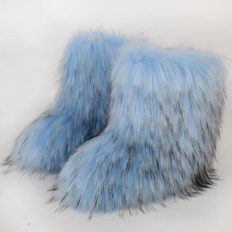 Bottes de Neige de Luxe en Fausse Fourrure EAEOVNI – Chaleur, Style &amp; Confort Gothique Chic