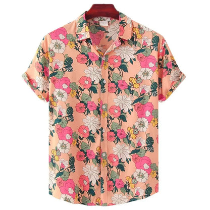 Sleeve Casual Loose Streetwear Summer Beach Shirts for Male/Female Clothing Hawaiian Men's Shirt Floral Harajuku Printed Short