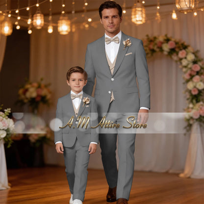 Costume de Mariage &amp; Banquet – Coupe Droite, Élégance Printemps-Automne (Origine France)