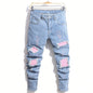 Jean Slim Straight Patchwork LVCCCI'S – Style Chic, Haute Élasticité &amp; Denim Épais