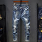 Jean Slim Déchiré Usé Tsingyi – Style Casual, Effet Moustache &amp; Confort Stretch