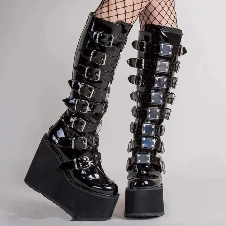 Bottes de Neige Compensées Punk YBQJOO 2023 – Style Alternatif &amp; Chaleur Extrême