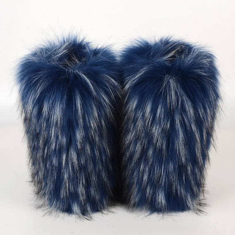 Bottes de Neige de Luxe en Fausse Fourrure EAEOVNI – Chaleur Extrême &amp; Style Hivernal Glamour