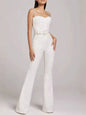 New Shiny Sequined Backless Banquet Jumpsuit Casual Women's Off Shoulder Summer Playsuit Fashion Sleeveless High Waist Rompers